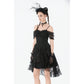 Dark in Love Romantic Gothic Lace-Layered High-Low Dress