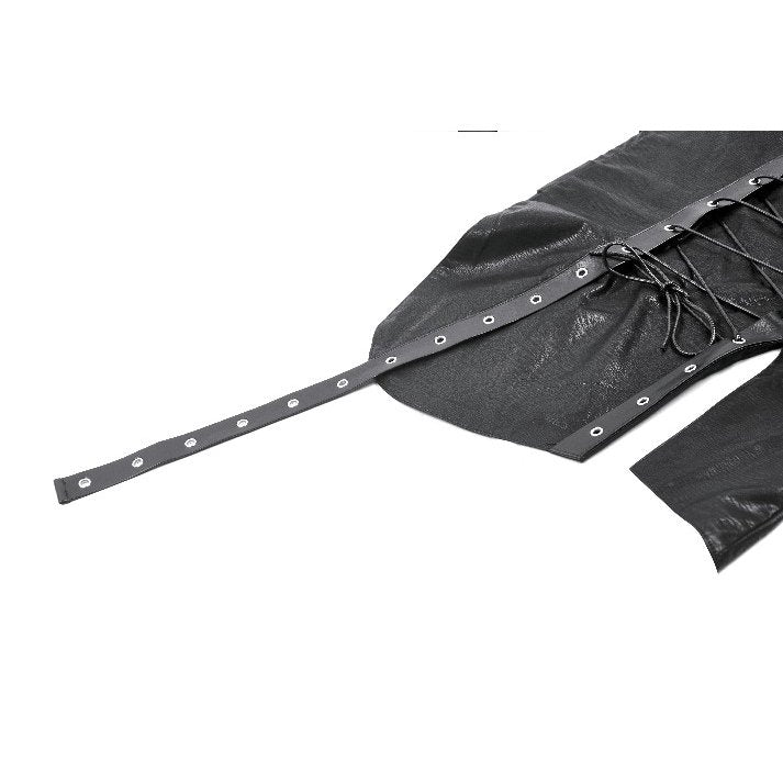 Dark in Love Vespera One-Shoulder Spiked Faux Leather Corset Top