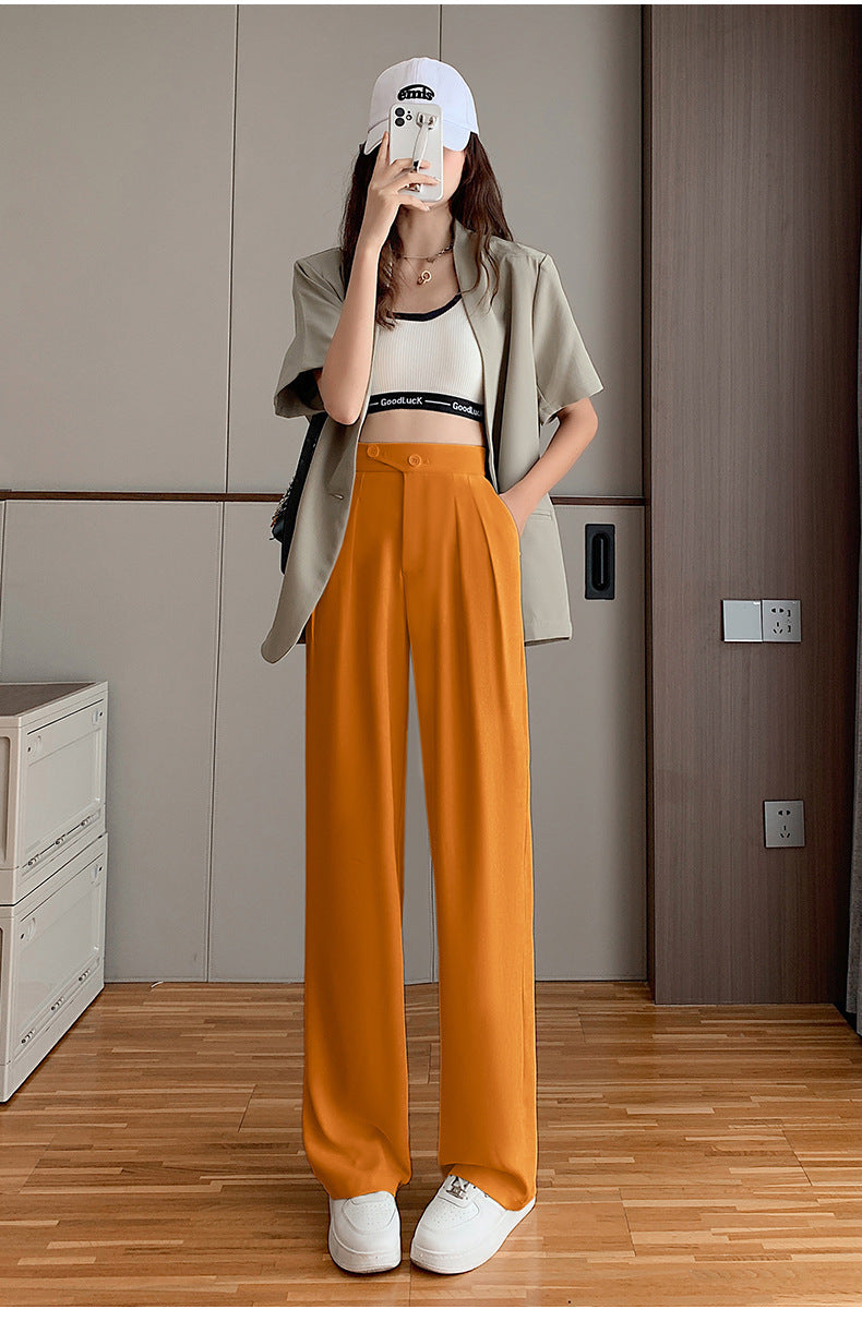 Vireous Women's Loose High Waist Wide Leg Pants