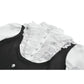 Dark in Love Court-Style Black and White Lace Blouse