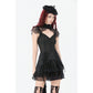 Dark in Love Thornspell Gothic Layered Lace Overskirt in Black