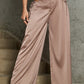 Peekaboo Cord-Tie, Women's High Waist Satin Straight Pants