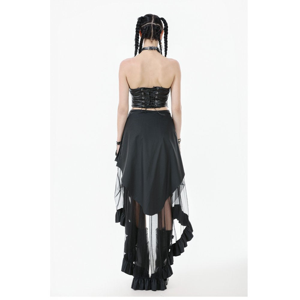 Dark in Love Ravena Buckled Faux Leather Corset Top