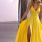 Women's Sexy Plunging Neckline Flowing High-Slit Maxi Dress