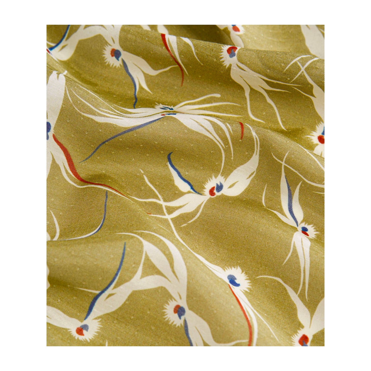 Stylised Bird Print Organic Cotton Silk Scarf