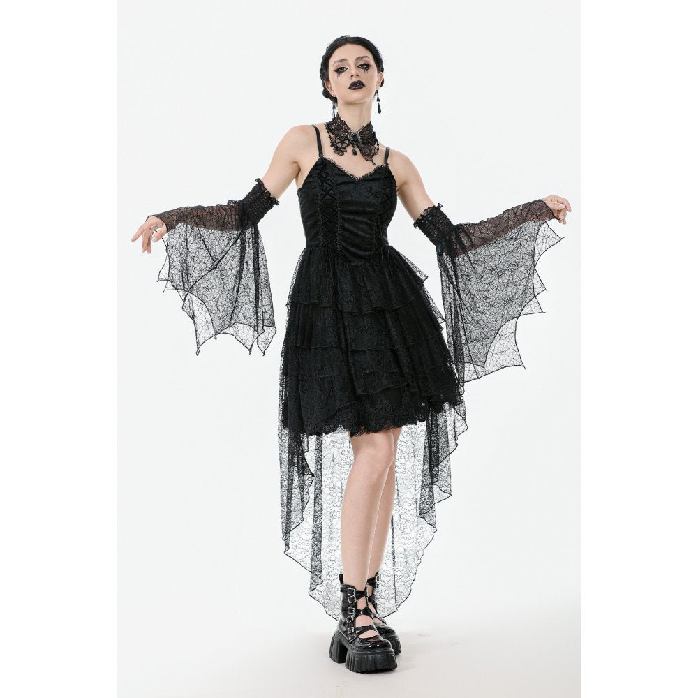Dark in Love Seraphine Black Lace Ruffle Arm Warmer Sleeves