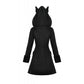 Dark in Love Cat-Ear Faux Fur-Trim Gothic Hooded Coat