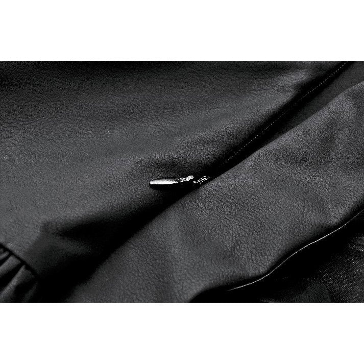 Dark in Love Draven Layered Mesh and Faux Leather Waist Cincher Skirt