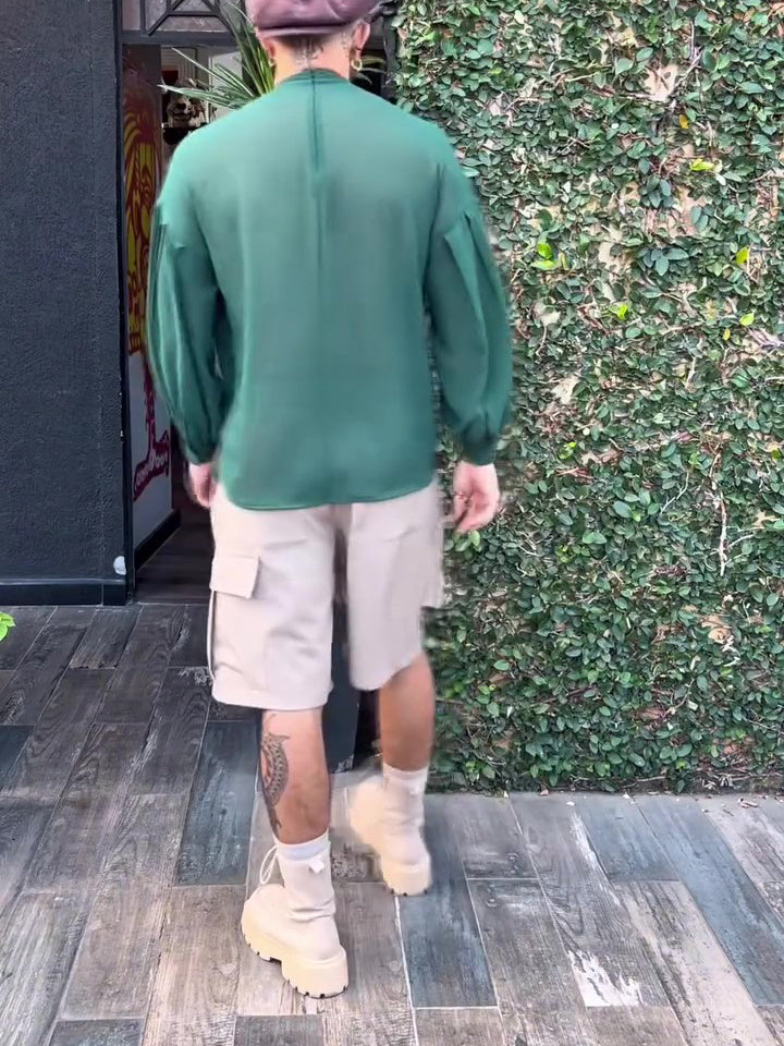 Men's Elegant Ruffled Avant Garde Long Sleeve Shirt