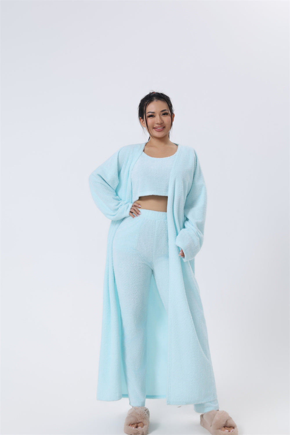 Women's Cozy Pyjama Set, Three-Piece Lounge Set