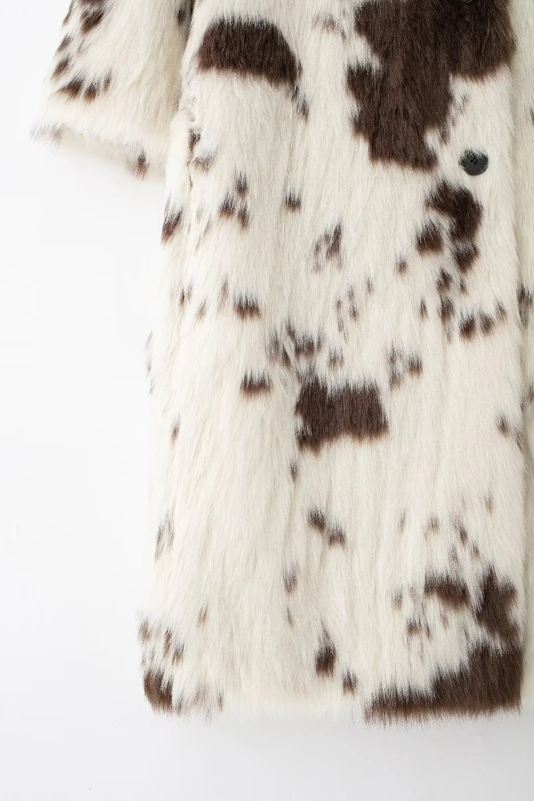 Women's Cowhide Pattern Faux Fur Coat