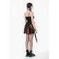 Dark in Love Nyssa Black and Red Strap Detail Goth Mini Dress