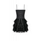 Dark in Love Crimson Shadow Layered-Lace Cake Dress