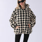 Vireous Women's Houndstooth Loose-Fit Fashion Hoodie, Plus Sizes