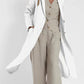 Vireous Women's Fashion Casual Cotton Linen Suit-Collar Trench Coat