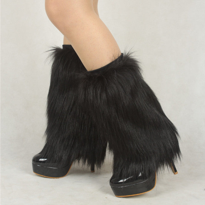 Faux Rabbit Fur Winter Women's Leg Warmers