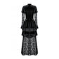 Dark in Love Onyx Romantic Gothic Velvet Lace Princess Gown