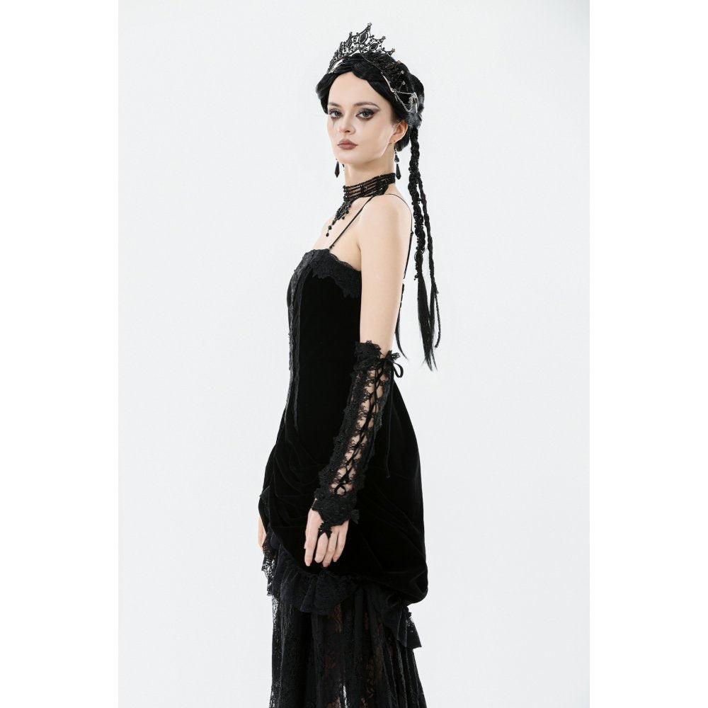 Dark in Love Erzebeth Lace-Up Gothic Arm Warmers