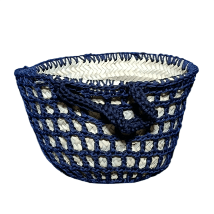 Cabas Handmade Raffia and Fabric Shopper Bag