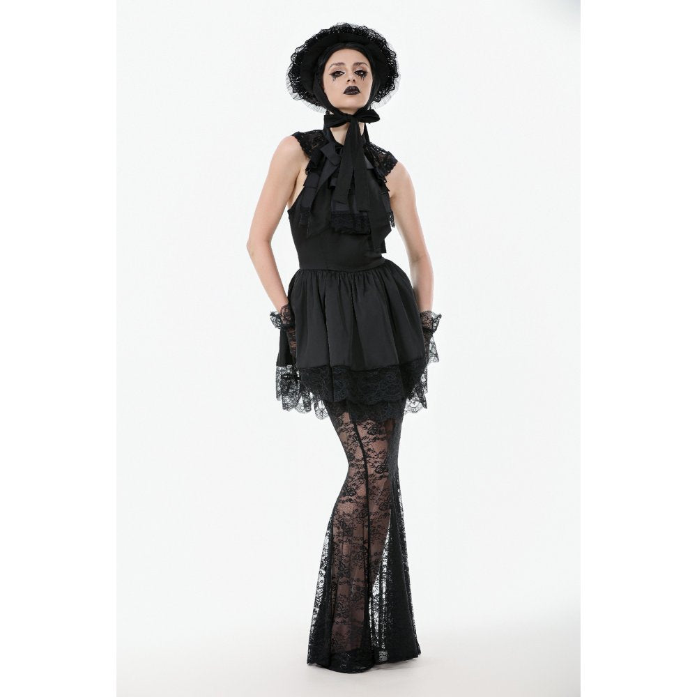 Dark in Love Evangeline Lace-Trimmed Goth Sun Hat
