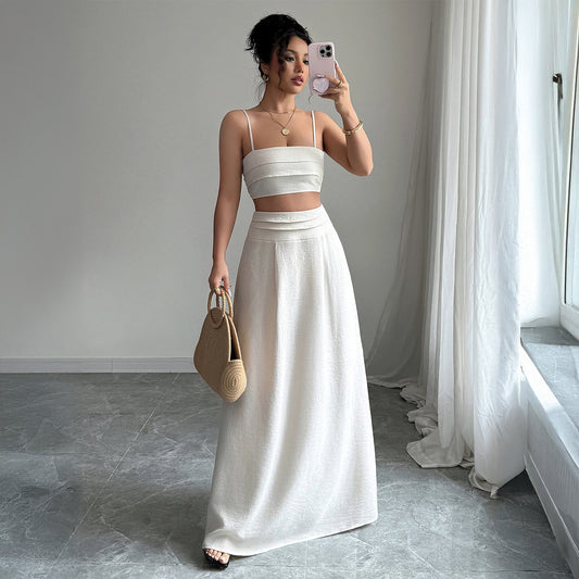 Vireous Minimalist Elegant Camisole and Long Skirt Set