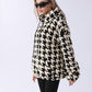 Vireous Women's Houndstooth Loose-Fit Fashion Hoodie, Plus Sizes