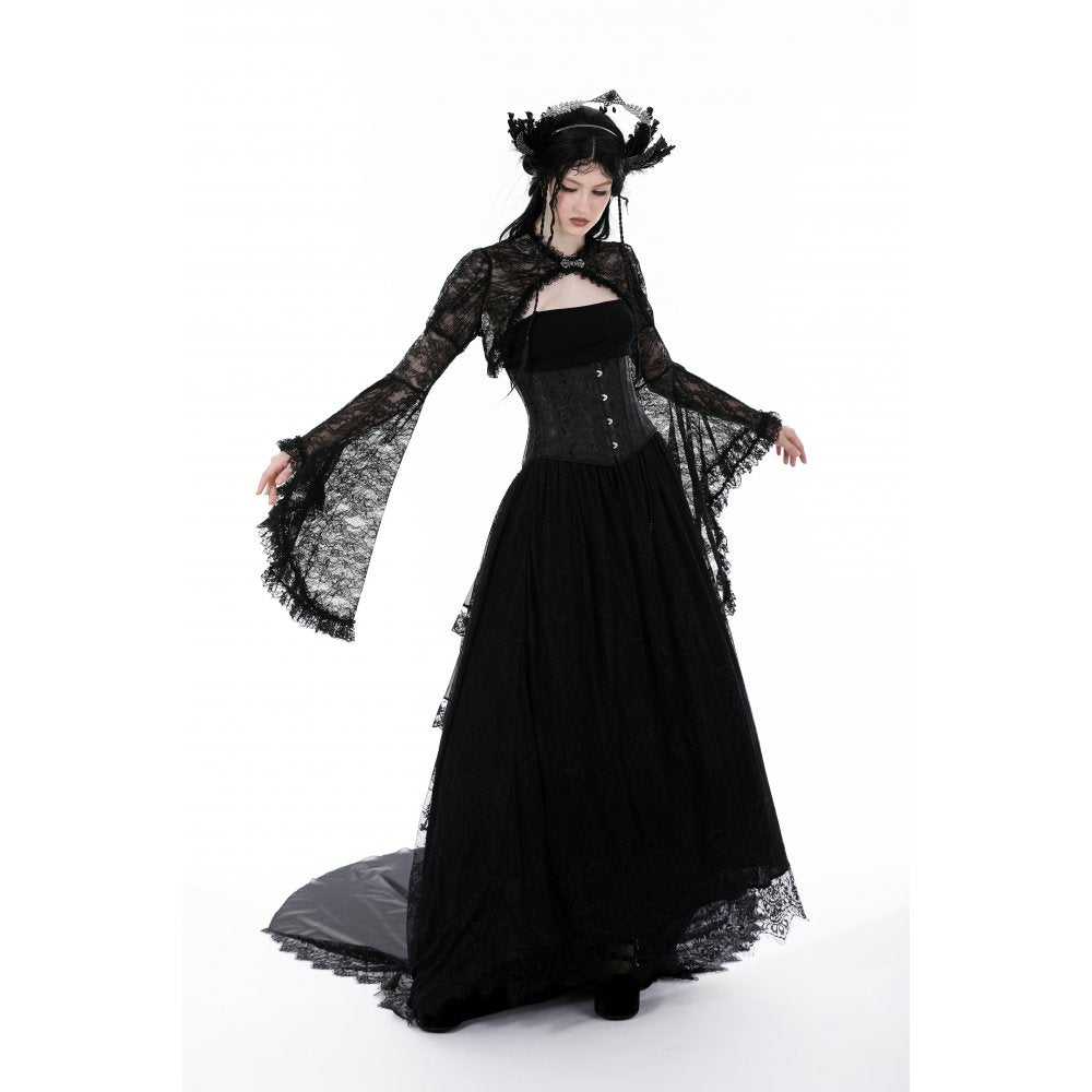 Dark in Love Belladonna Lace-Bell Sleeve Goth Shrug
