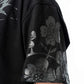 Chemical Black Ceil Crop Top, Women's Black Gothic Cotton Top