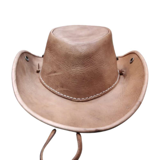 Unisex Western-Style Cowhide Leather Hat