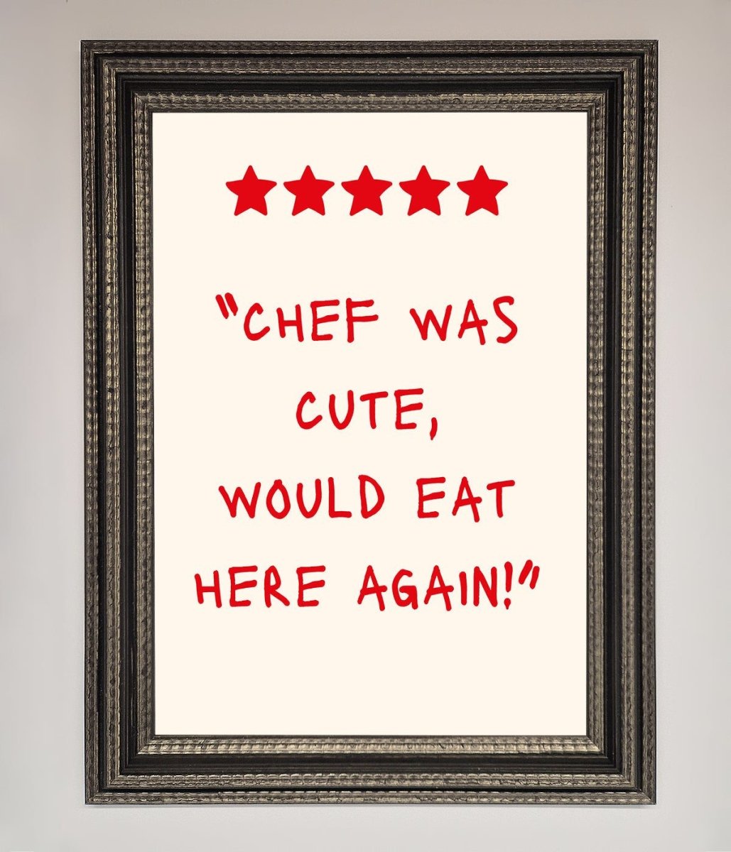 Chef Was Cute, Framed Wall Art