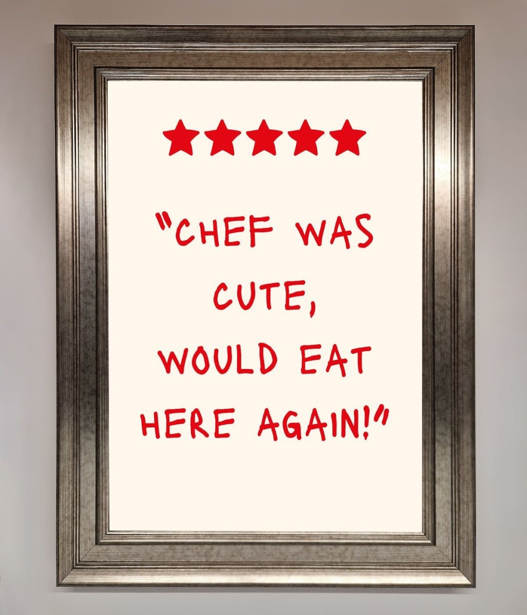 Chef Was Cute, Framed Wall Art