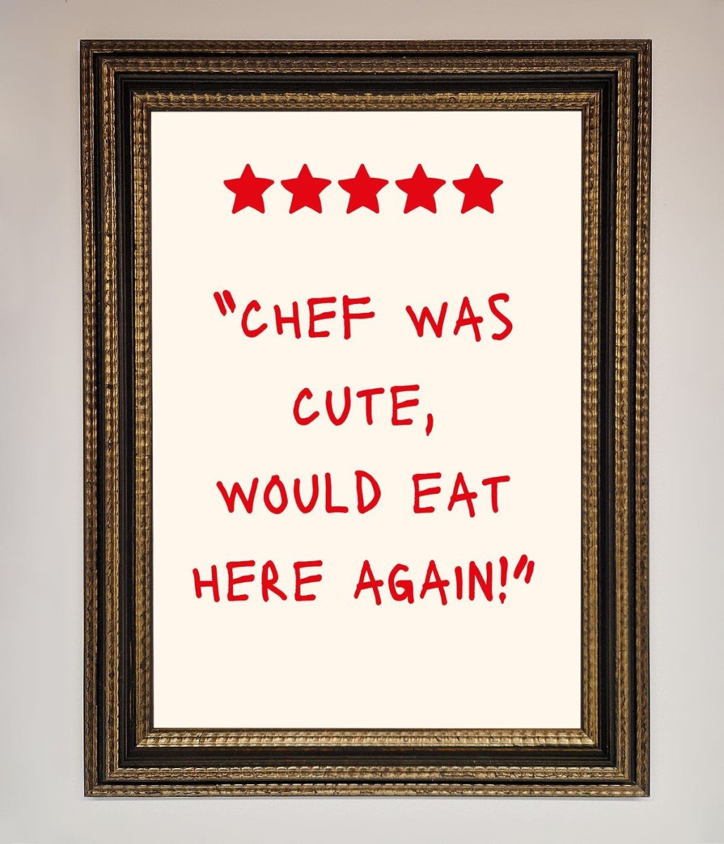 Chef Was Cute, Framed Wall Art