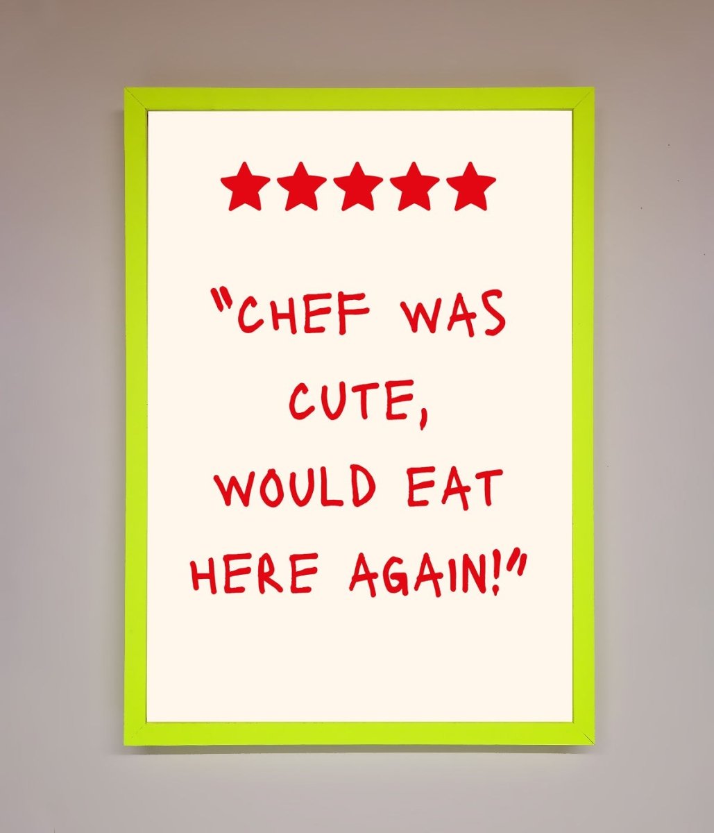 Chef Was Cute, Framed Wall Art