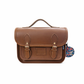 Floral Lined Leather Midi Satchel in Chestnut