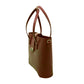 Leather Mini Twist Lock Shopper Bag in Chestnut