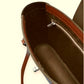 Leather Mini Twist Lock Shopper Bag in Chestnut