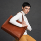 Handmade Leather Shopper in Chestnut