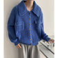 Vireous Retro 1970s Lapel Single-Breasted Men's Cardigan Sweater Coat