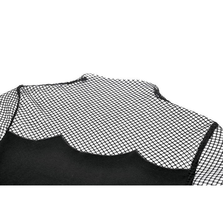 Dark in Love Dark Punk Mesh Chain Layered Top