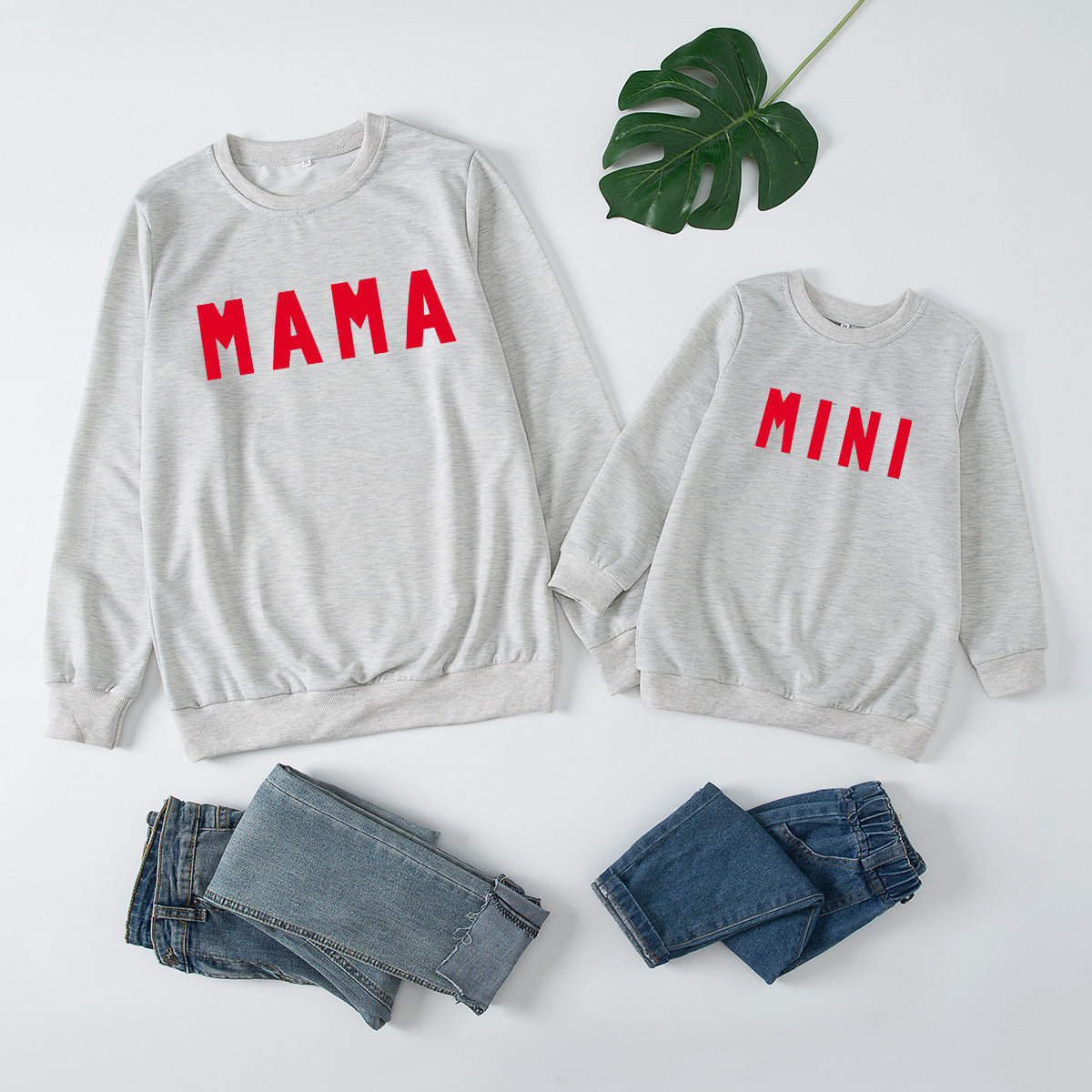 Parent-Child Hoodie Set, Mama and Mini Printed Sweatshirts
