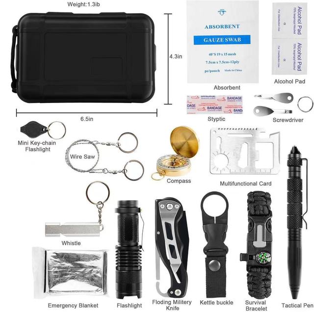 Kit de survie en plein air Vireous '17-en-1'