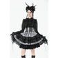 Dark in Love Hexa Layered Tartan Skirt in Black