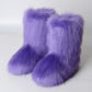 Women's Faux Fur Boots, Candy Colours