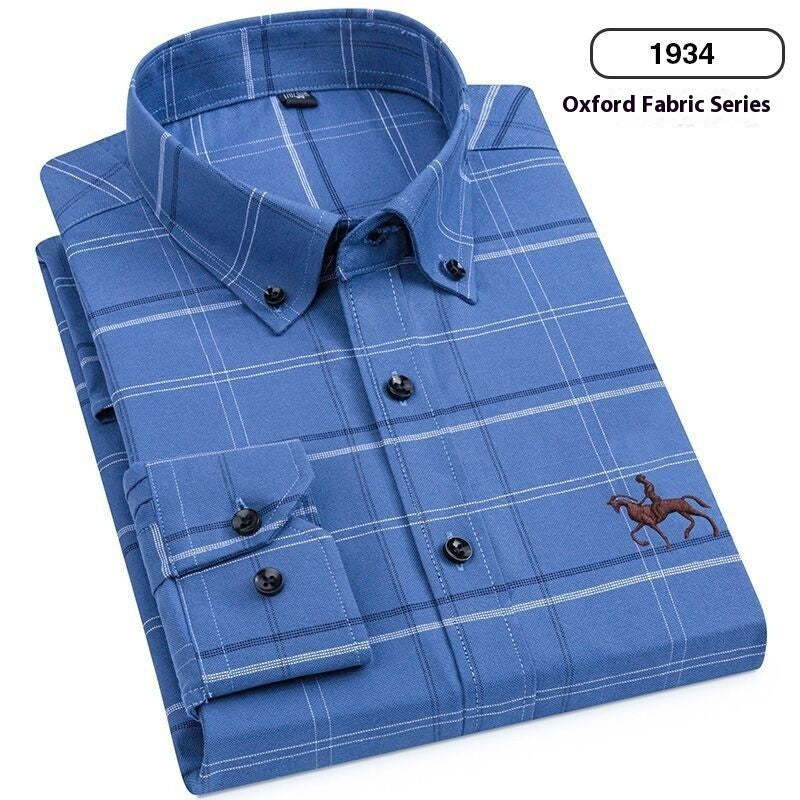 Classic Men's Oxford Cloth Button-Down (OCBD) Long-Sleeve Shirt, Plus Sizes