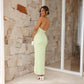 Halter Split Long Dress, Summer Slim Fit Backless Dress