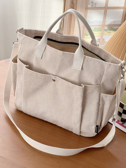 Thick Corduroy Cross Body Handbag