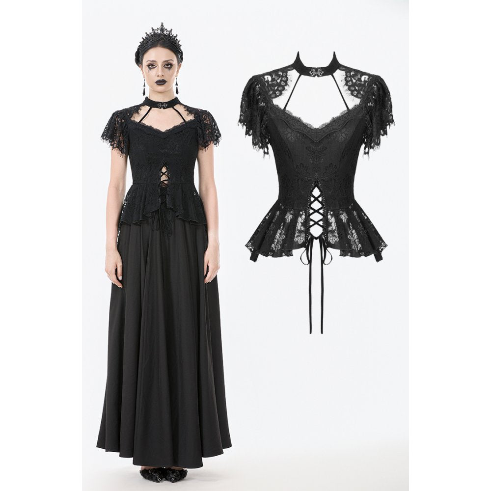 Dark in Love Ophelia Lace Corset Top in Black