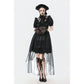 Dark in Love Ebon Rose High-Low Mesh and Lace Goth Dress