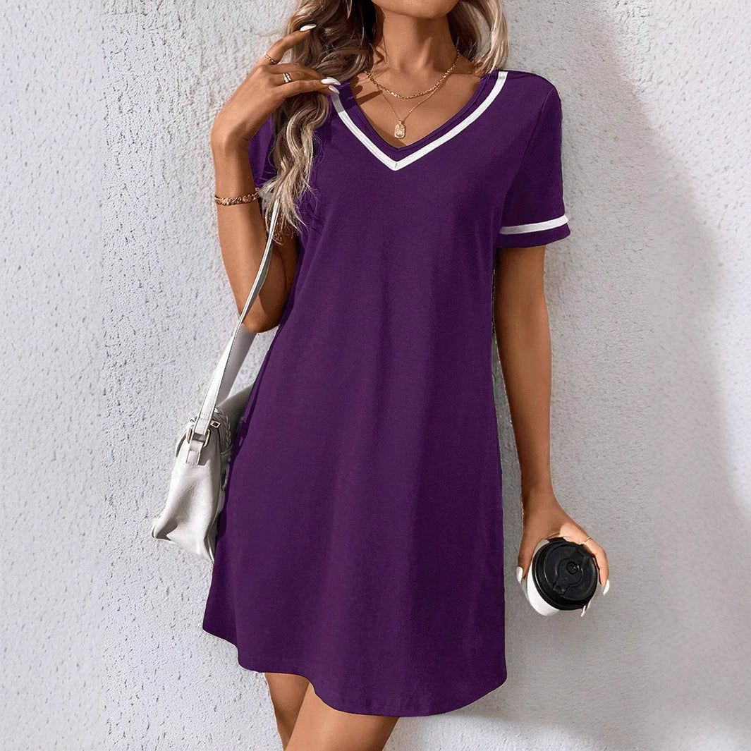 Women's Tennis-Style Dress, Casual Short-Sleeve Dress, Multi Colours