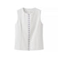 Vireous Round-Neck Sleeveless Vest Summer Fashion Casual Pantsuit